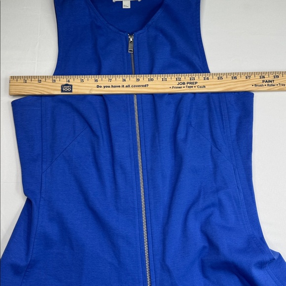 COS Flared Zip-Up Midi Dress Women M Blue Minimalist Modern Staple Sleeveless - Picture 6 of 9